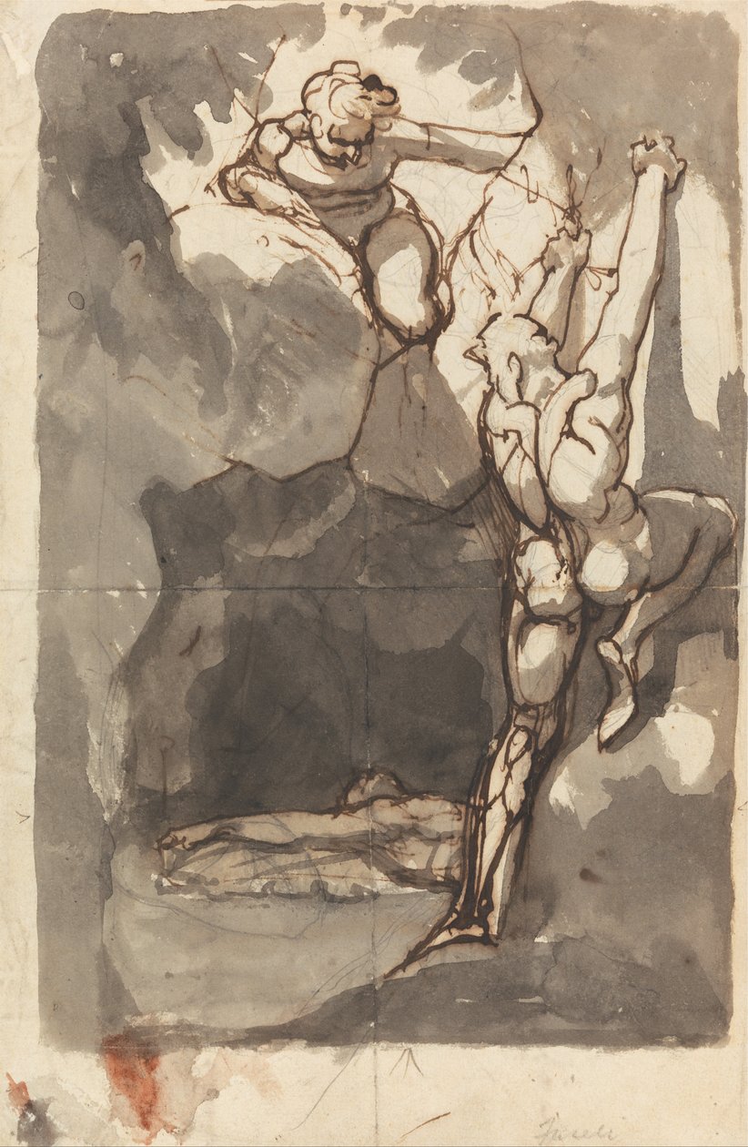 Étude pour la découverte du corps de Bassanio - Johann Heinrich Füssli