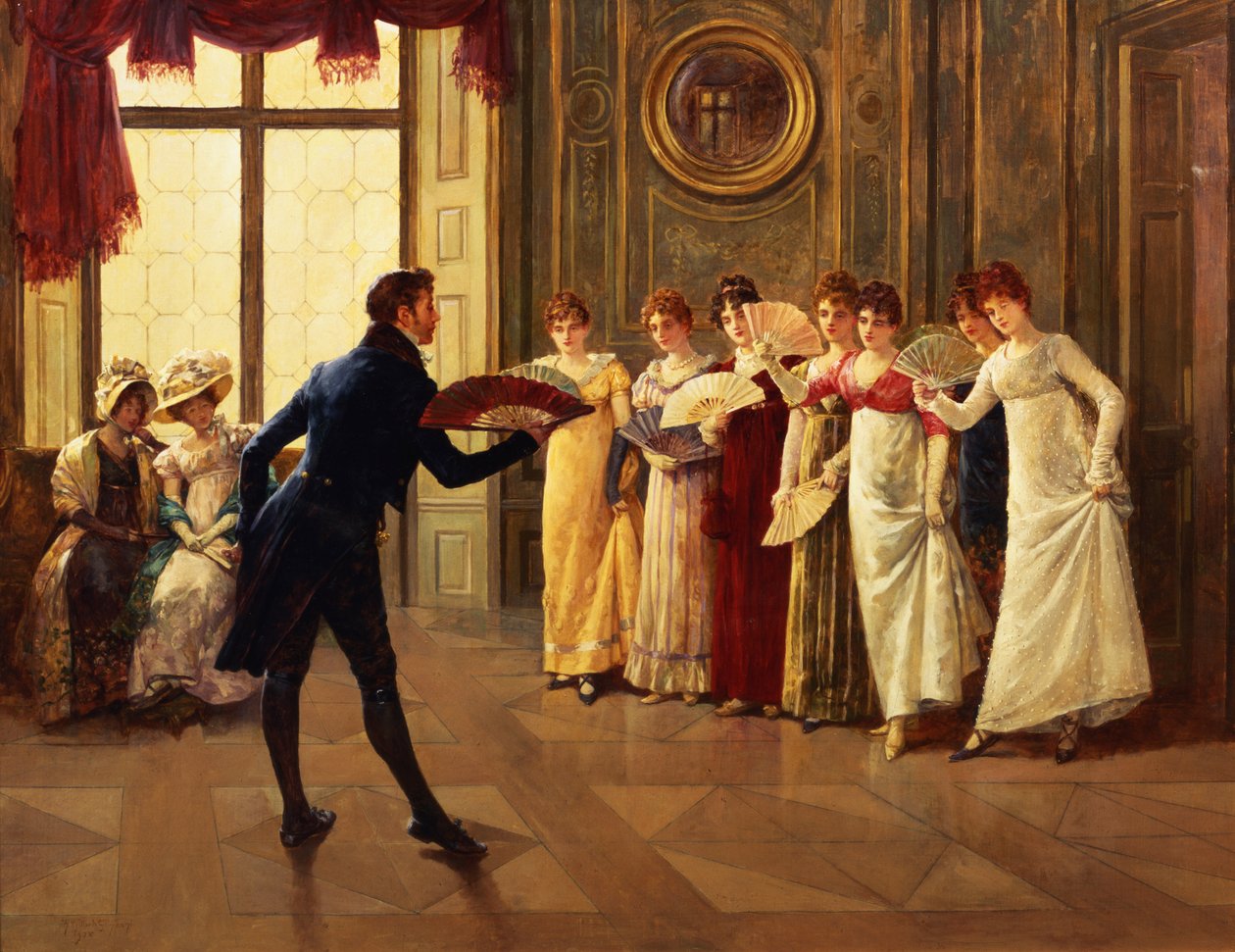 Flirtation avec un éventail, 1908 - Henry Gillard Glindoni