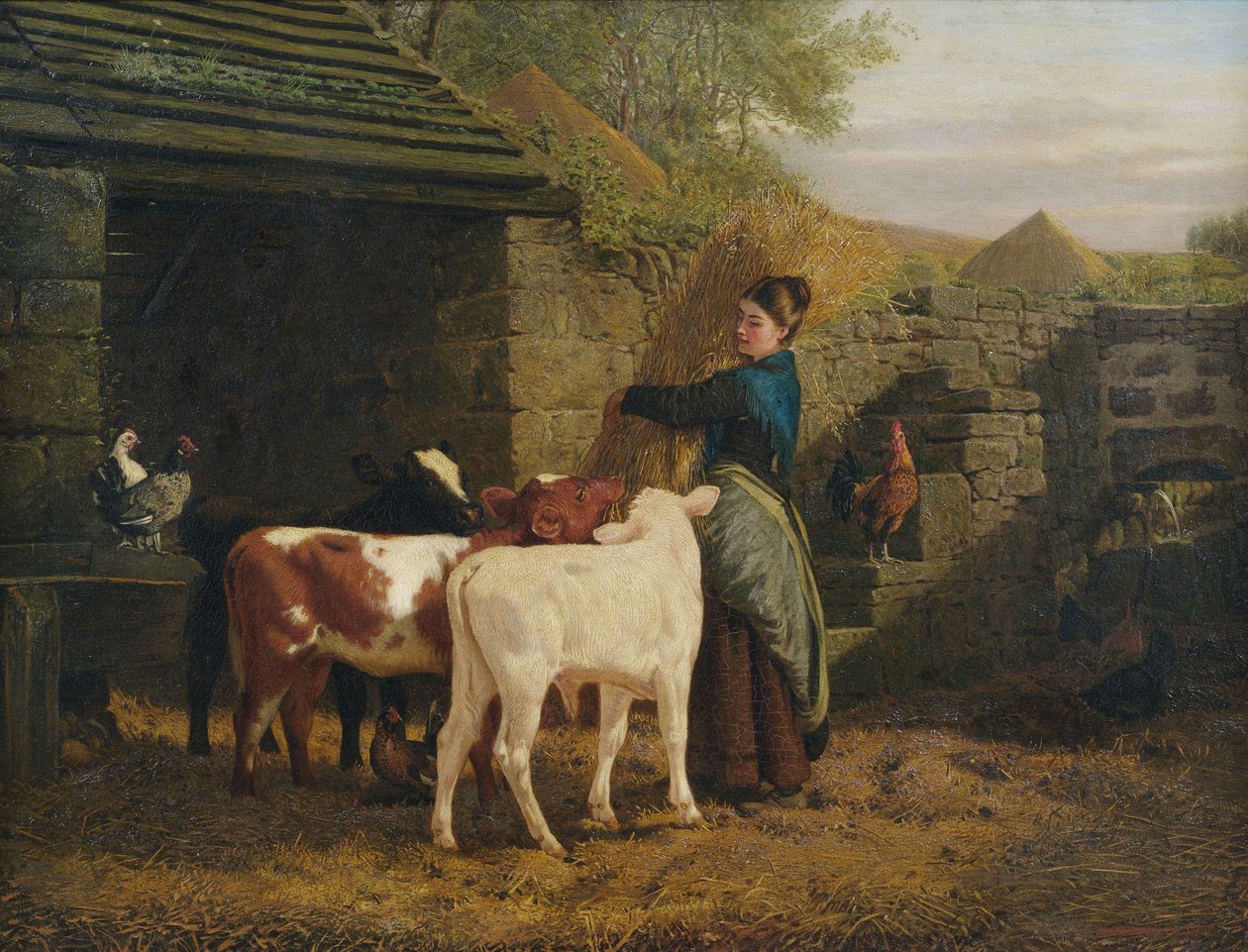 Paysanne avec trois veaux - Henry Hetherington Emmerson