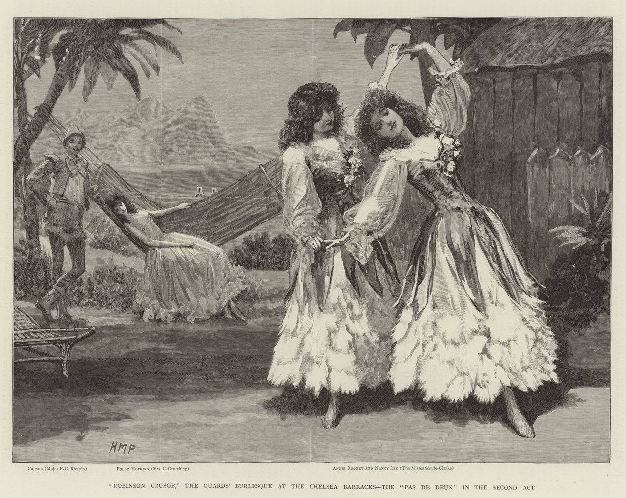 Robinson Crusoé, la burlesque des Gardes aux casernes de Chelsea, le Pas de Deux dans le deuxième acte - Henry Marriott Paget