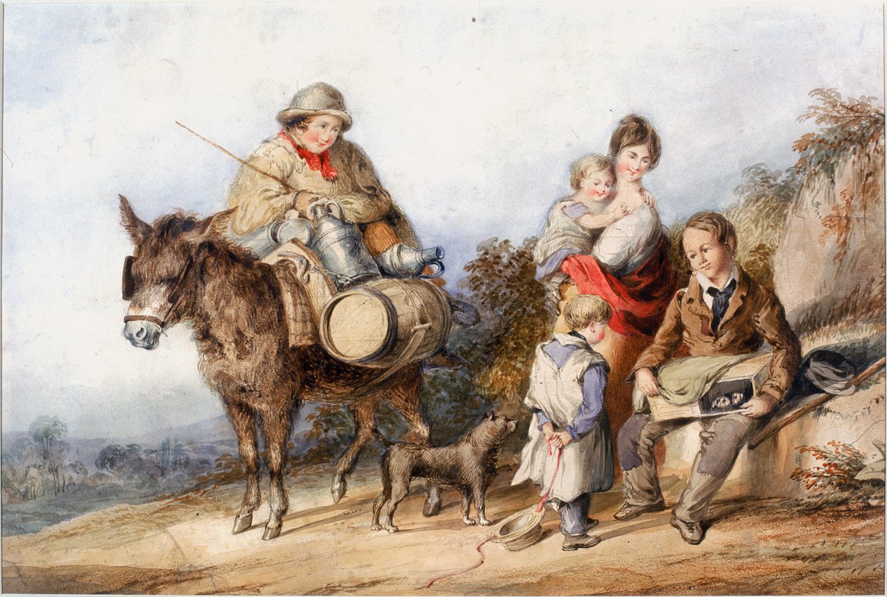Garçon laitier avec groupe familial - Henry Perlee Parker