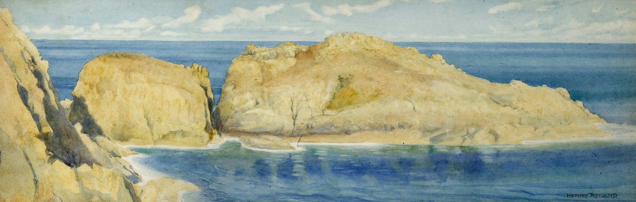 Rochers de Moie de la Breniere, Sark, vers 1900 - Henry Ryland