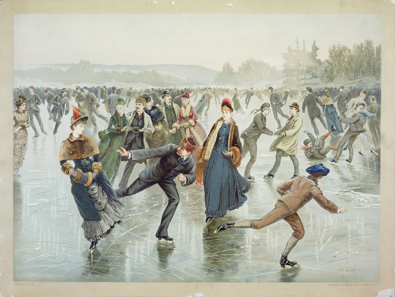 Patinage, publié par L. Prang et Co. - Henry Sandham
