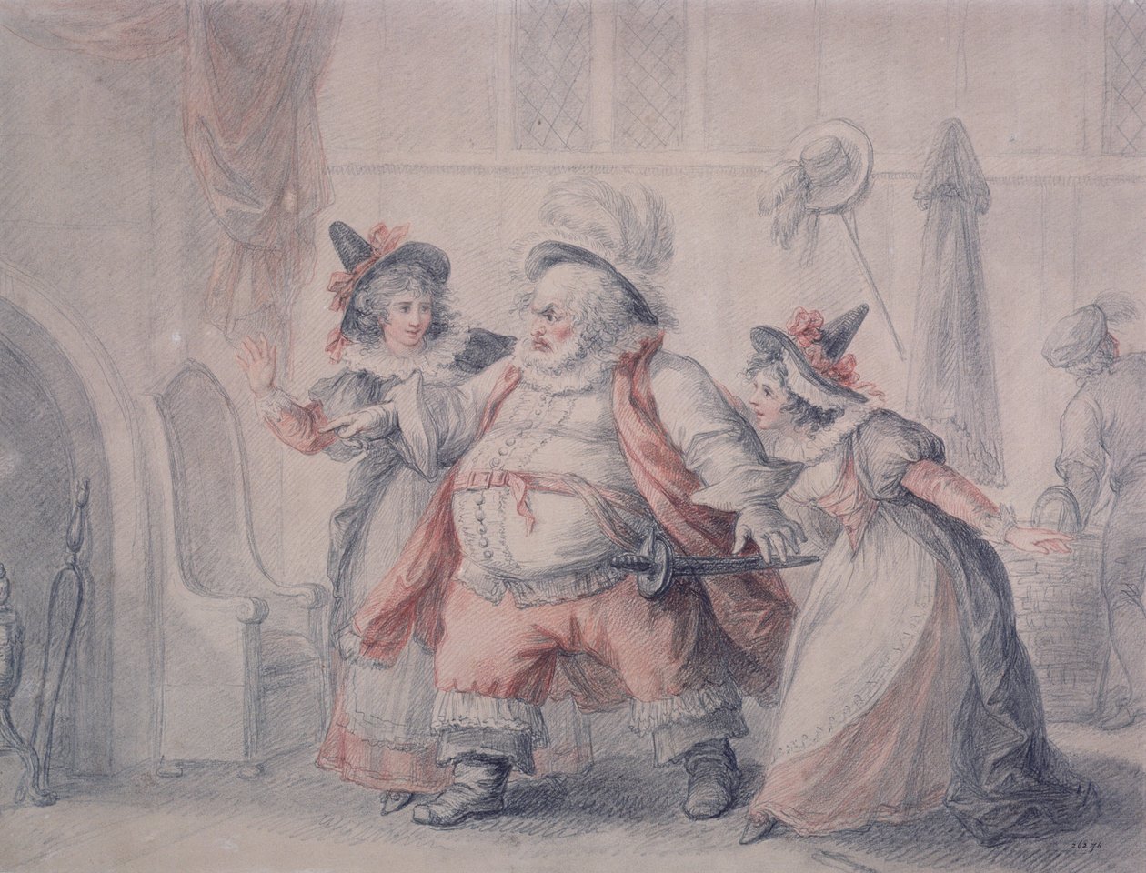 La fuite de Falstaff - Henry William Bunbury