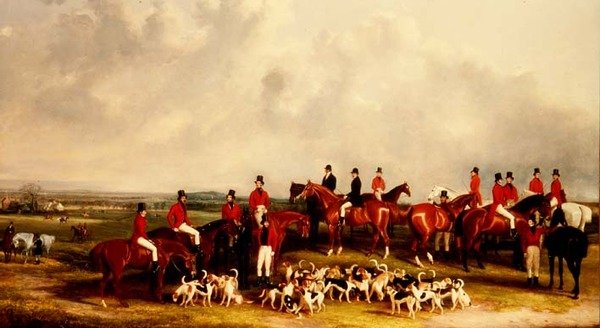 La rencontre des chiens de chasse, c.1845 - Henry Calvert