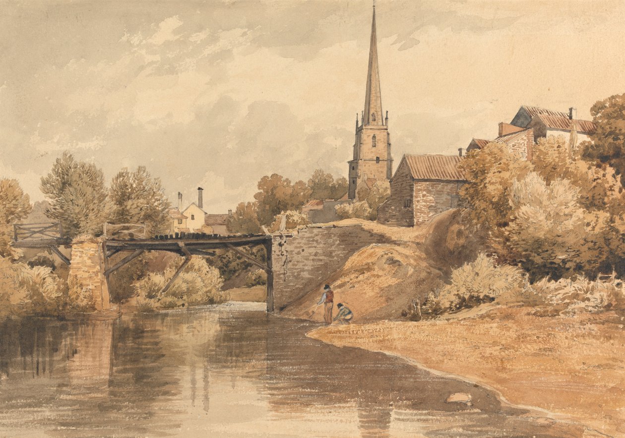 Sur le Monnow, Monmouth - Henry Edridge