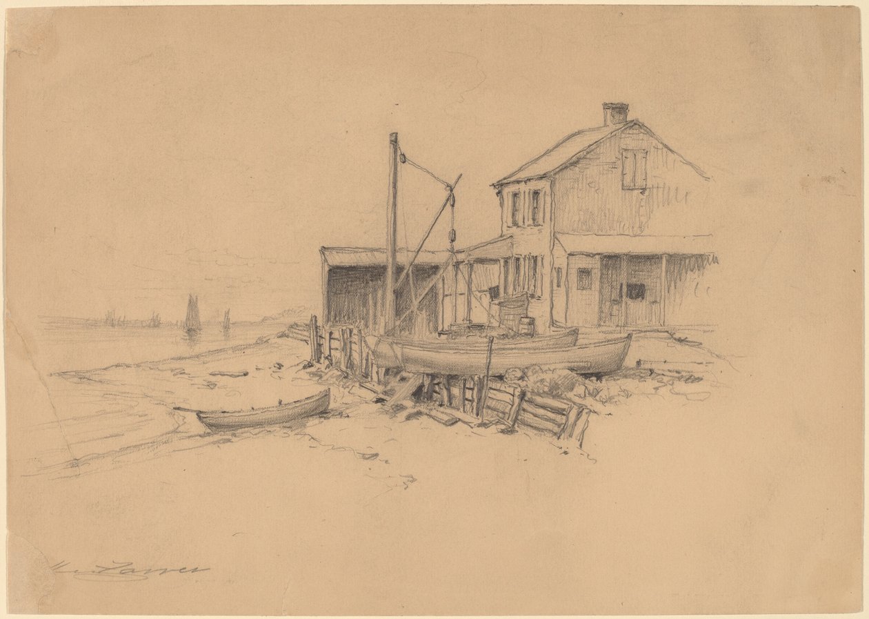 Bateaux de pêche et cabane - Henry Farrer