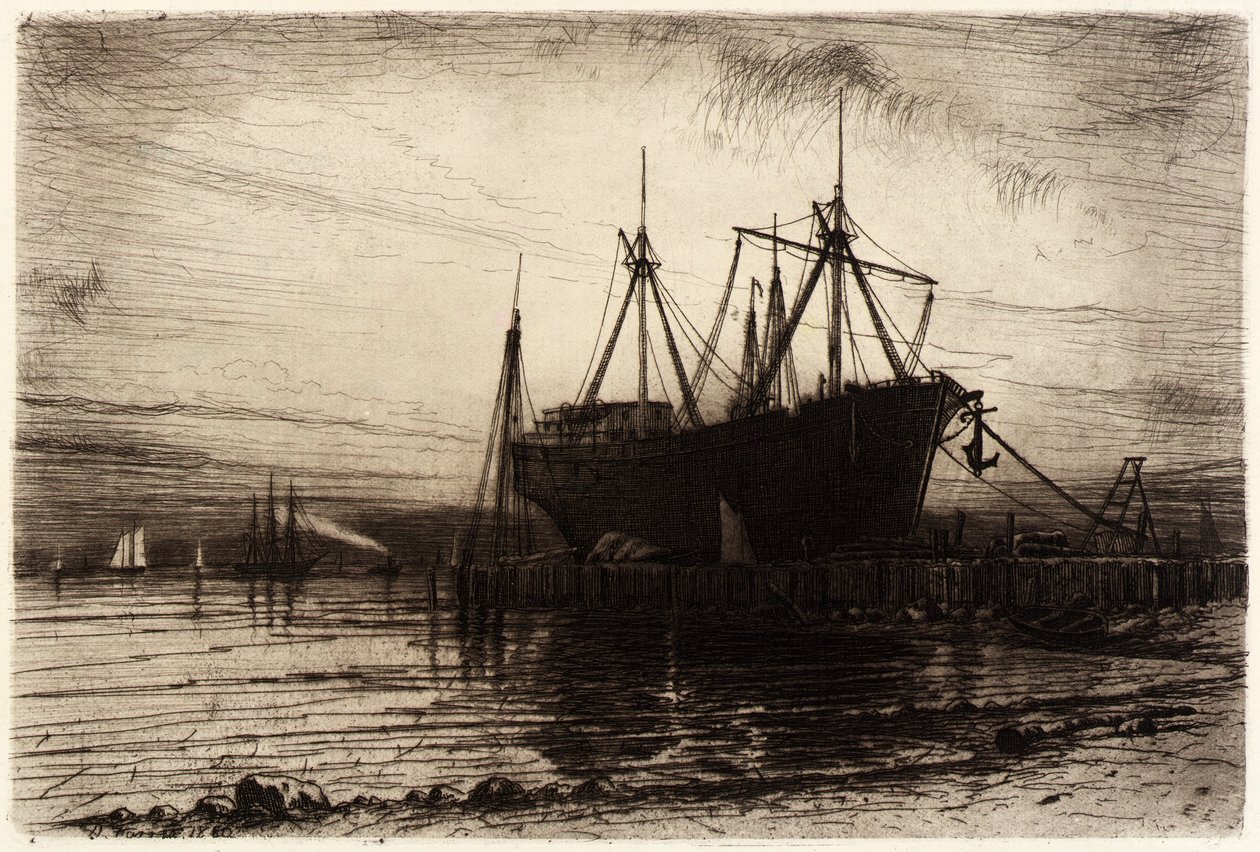 Coucher de soleil, baie de Gowanus - Henry Farrer