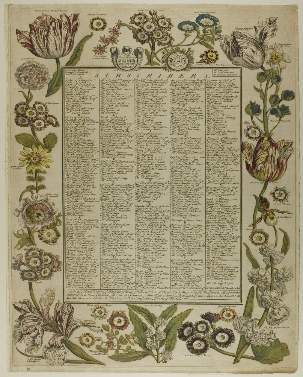 Page de titre, des Douze Mois de Fleurs - Henry Fletcher