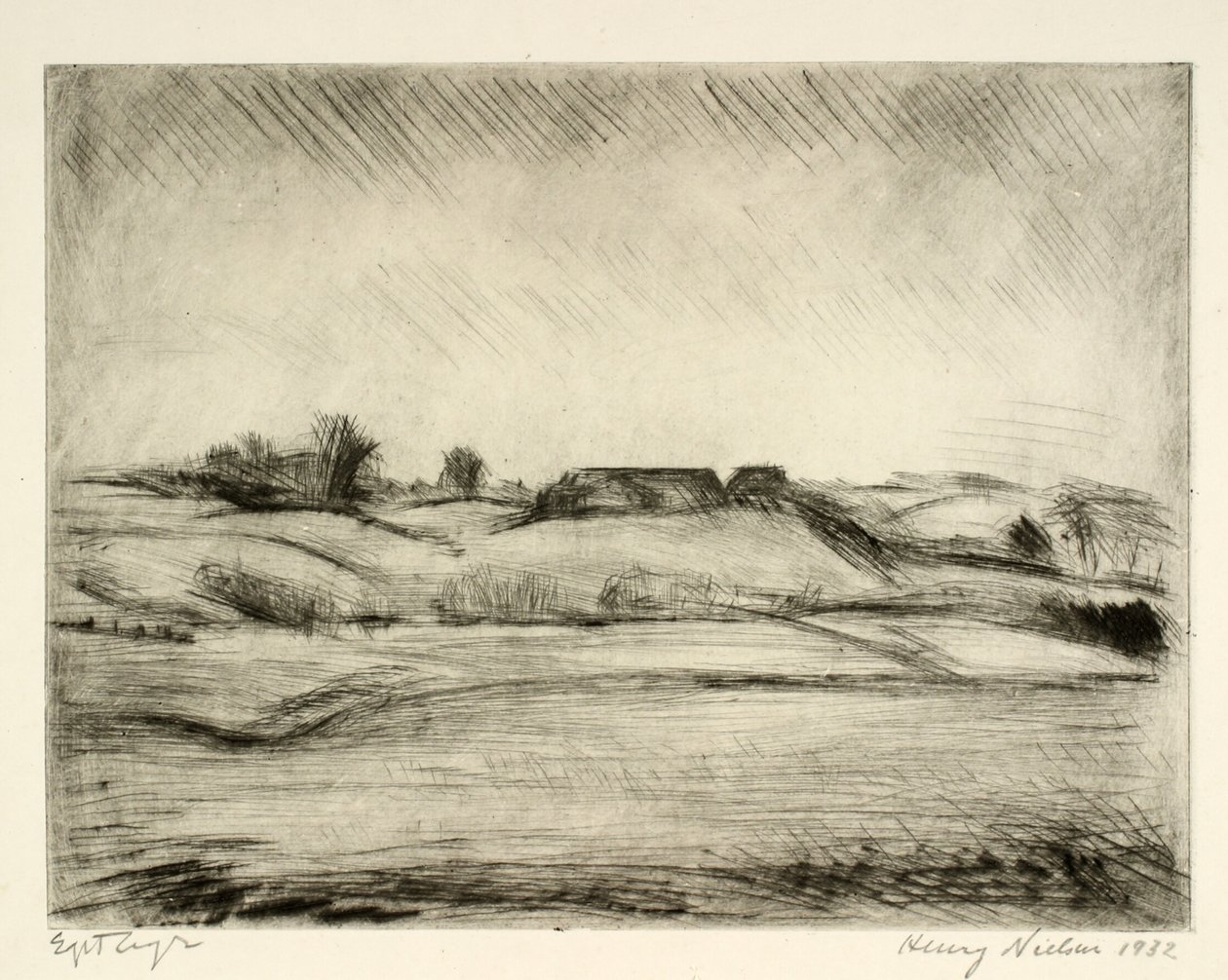 Paysage ouvert avec ferme - Henry Nielsen