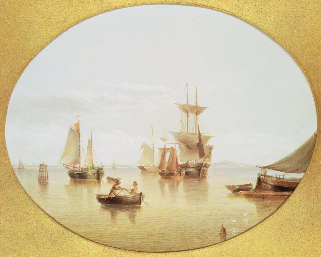 Scène de port - rame à terre - Henry Redmore