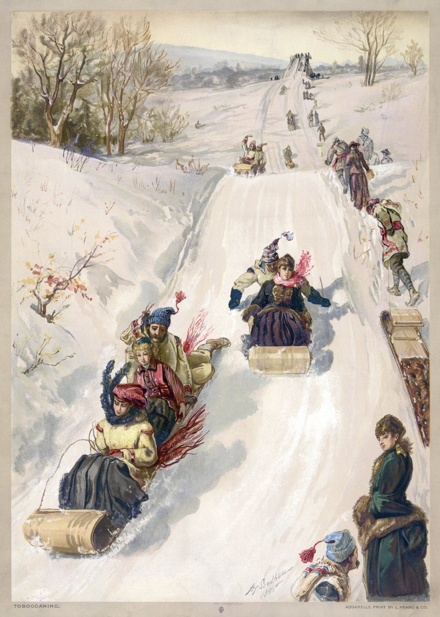 Luge à la campagne - Henry Sandham