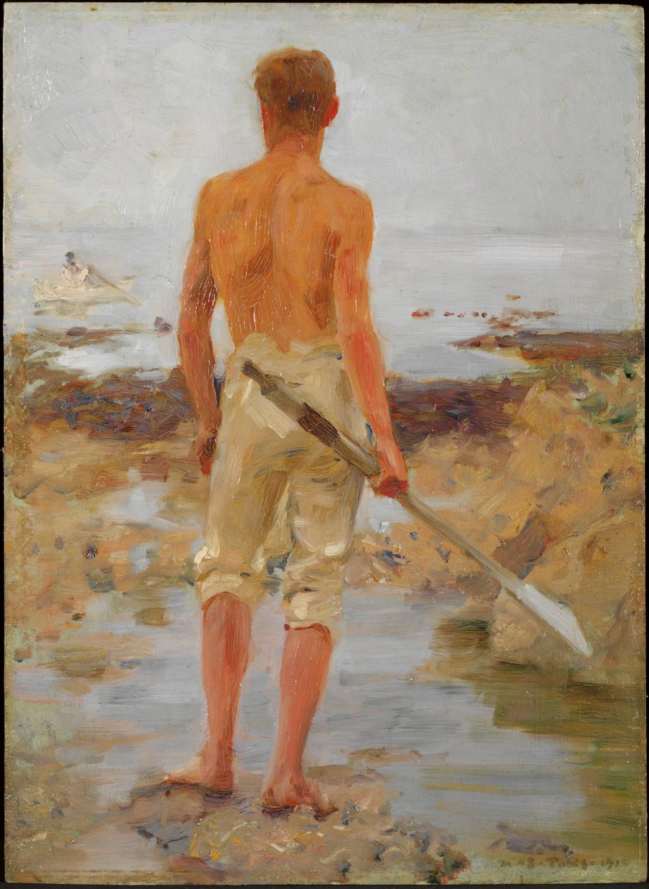 Un garçon avec une rame - Henry Scott Tuke