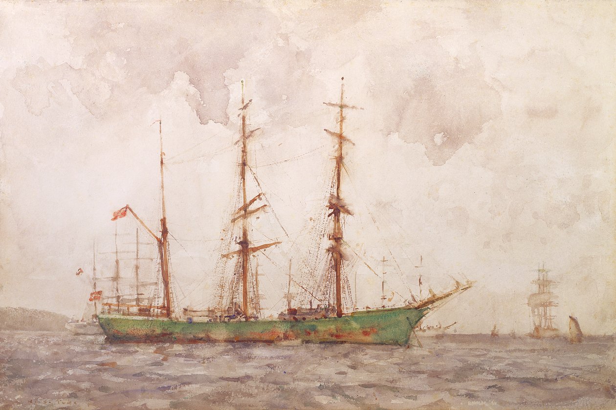 Barque danoise, port de Falmouth - Henry Scott Tuke
