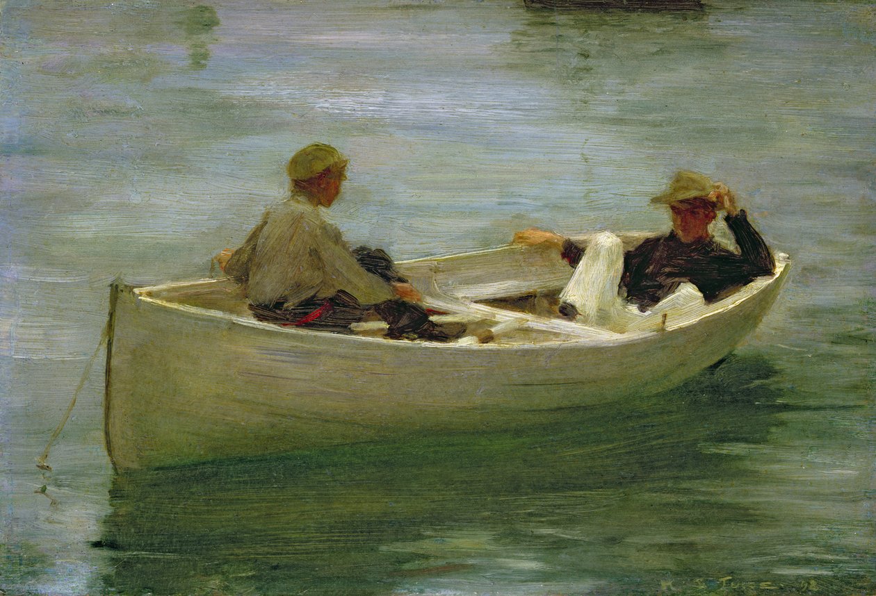 Dans le bateau à rames - Henry Scott Tuke
