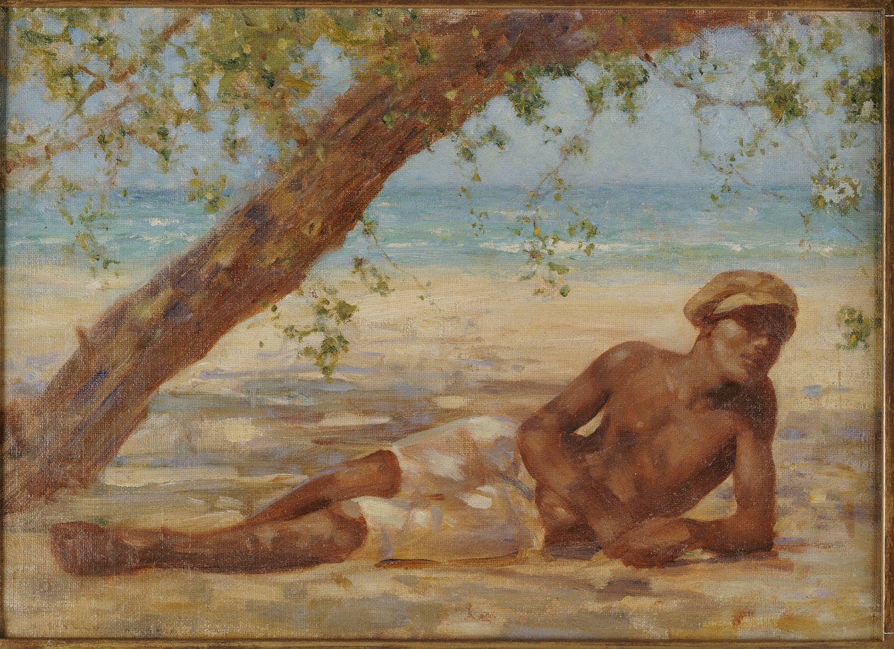 Samuel sous un arbre, Jamaïque - Henry Scott Tuke