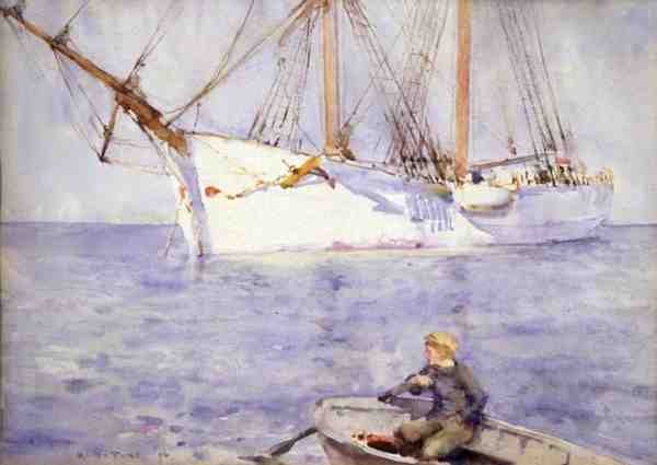 Effet de coucher de soleil - Henry Scott Tuke