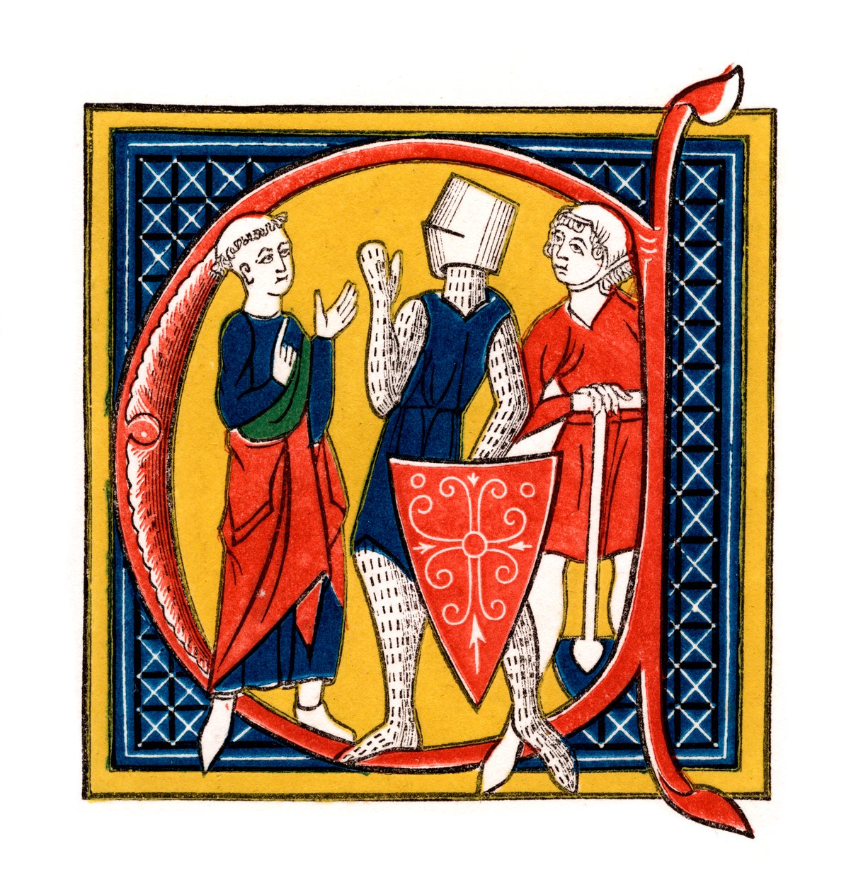 Lettre initiale C, début du 14ème siècle, 1843 - Henry Shaw