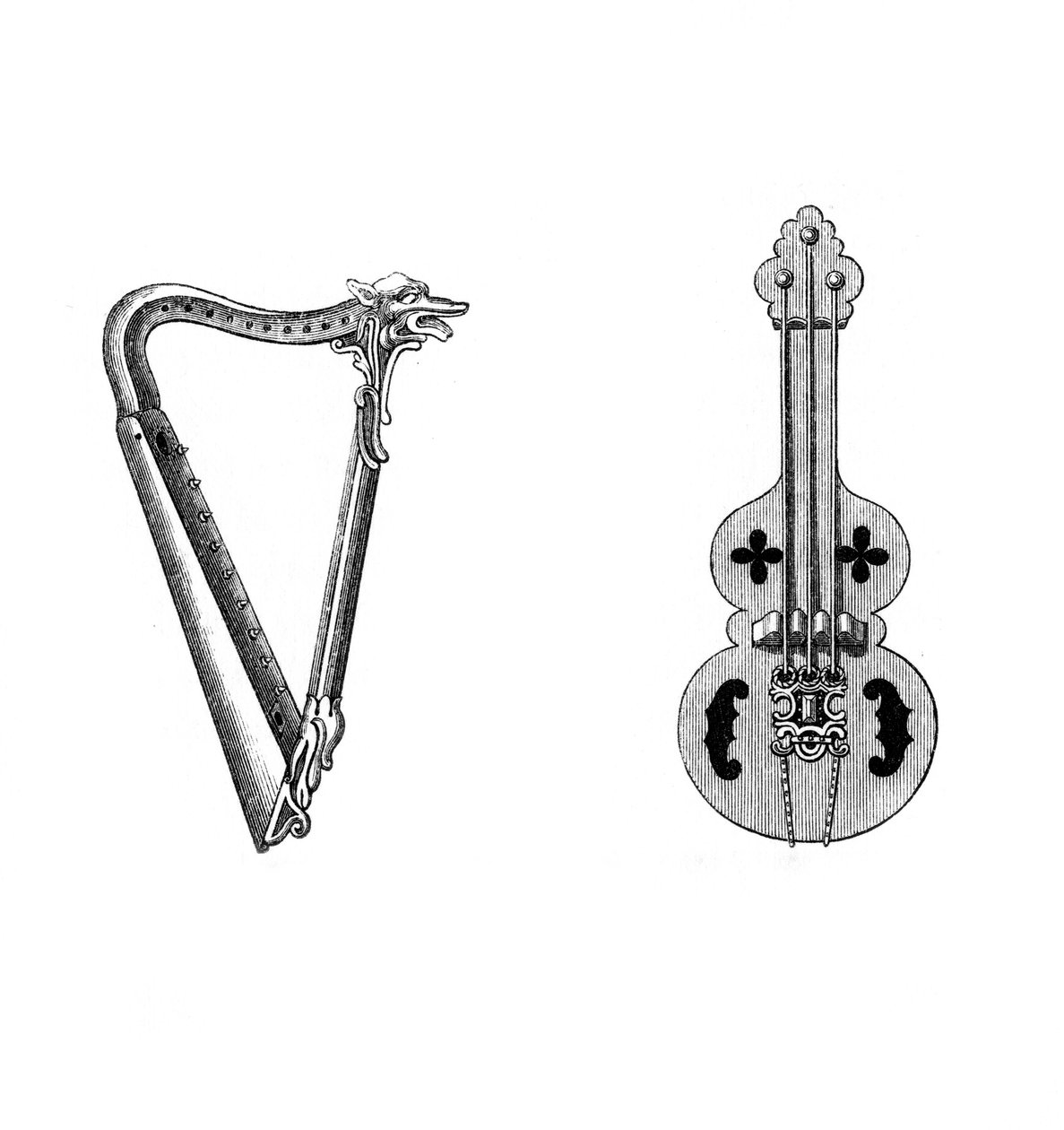 Instruments de musique, 12ème siècle, 1843 - Henry Shaw