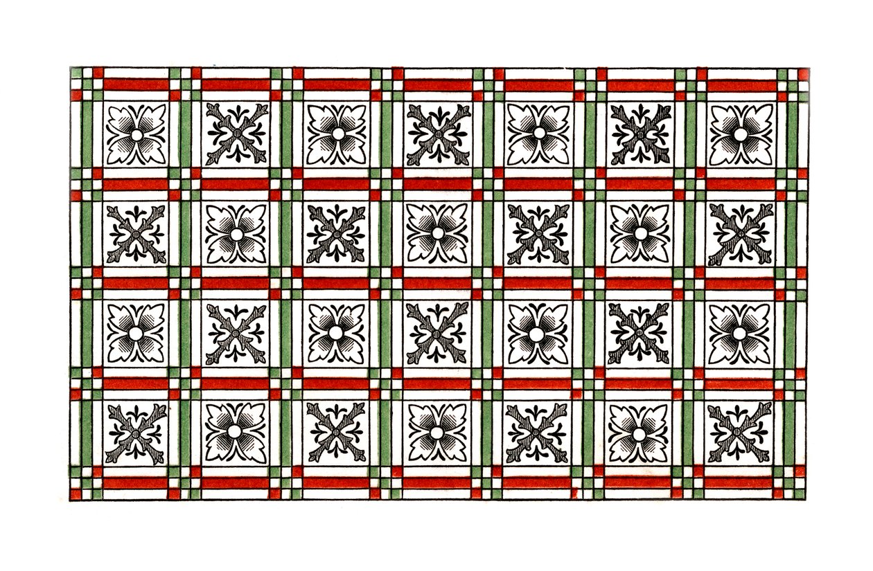 Pavement ornemental, 15ème siècle, 1843 - Henry Shaw