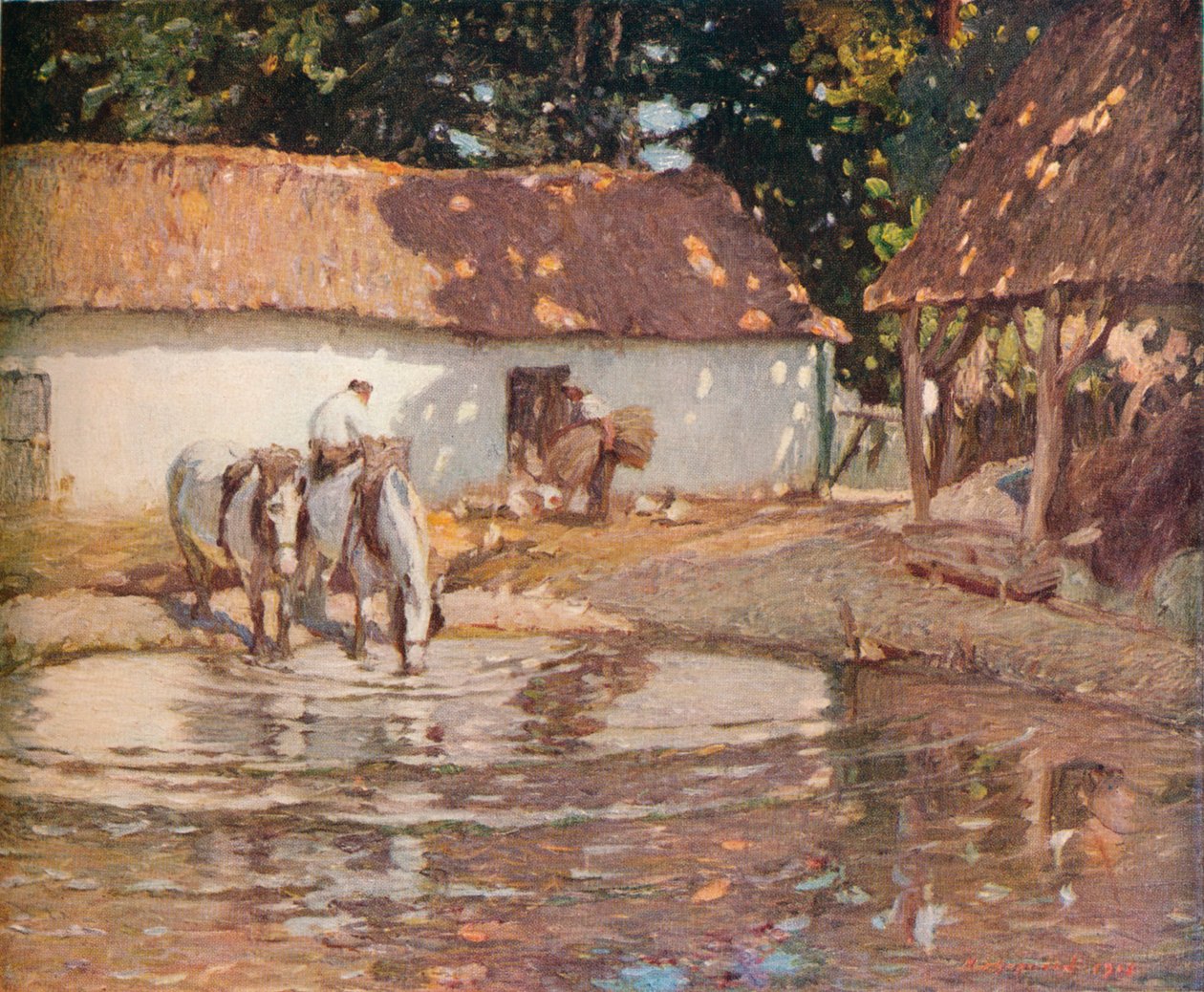 Une ferme picarde, vers 1900 - Henry Silkstone Hopwood