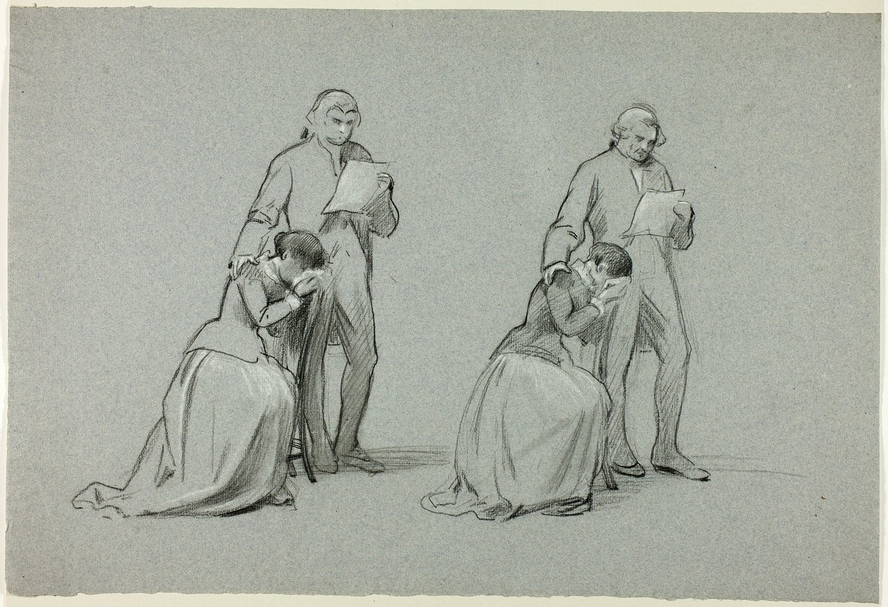 Deux esquisses : Père et fille - Henry Stacy Marks