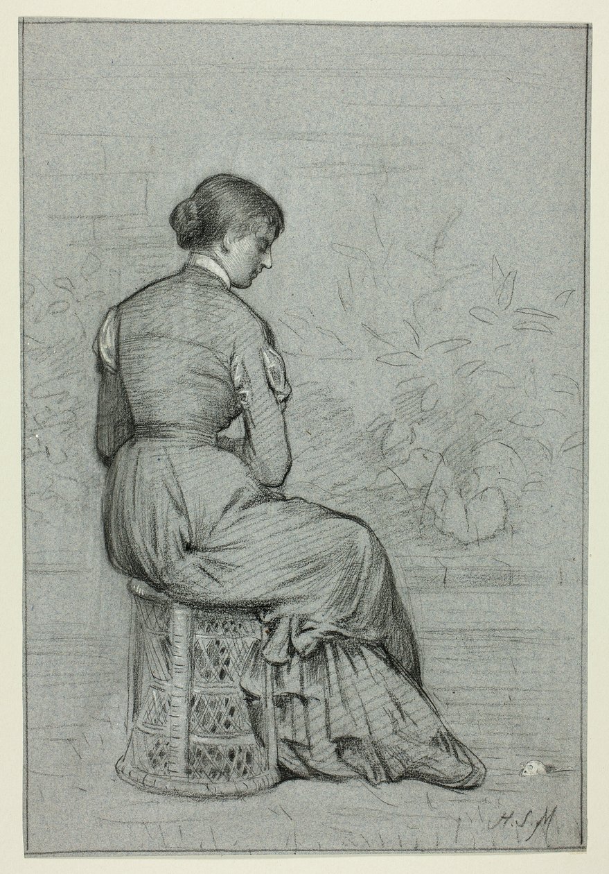 Femme assise sur un tabouret - Henry Stacy Marks