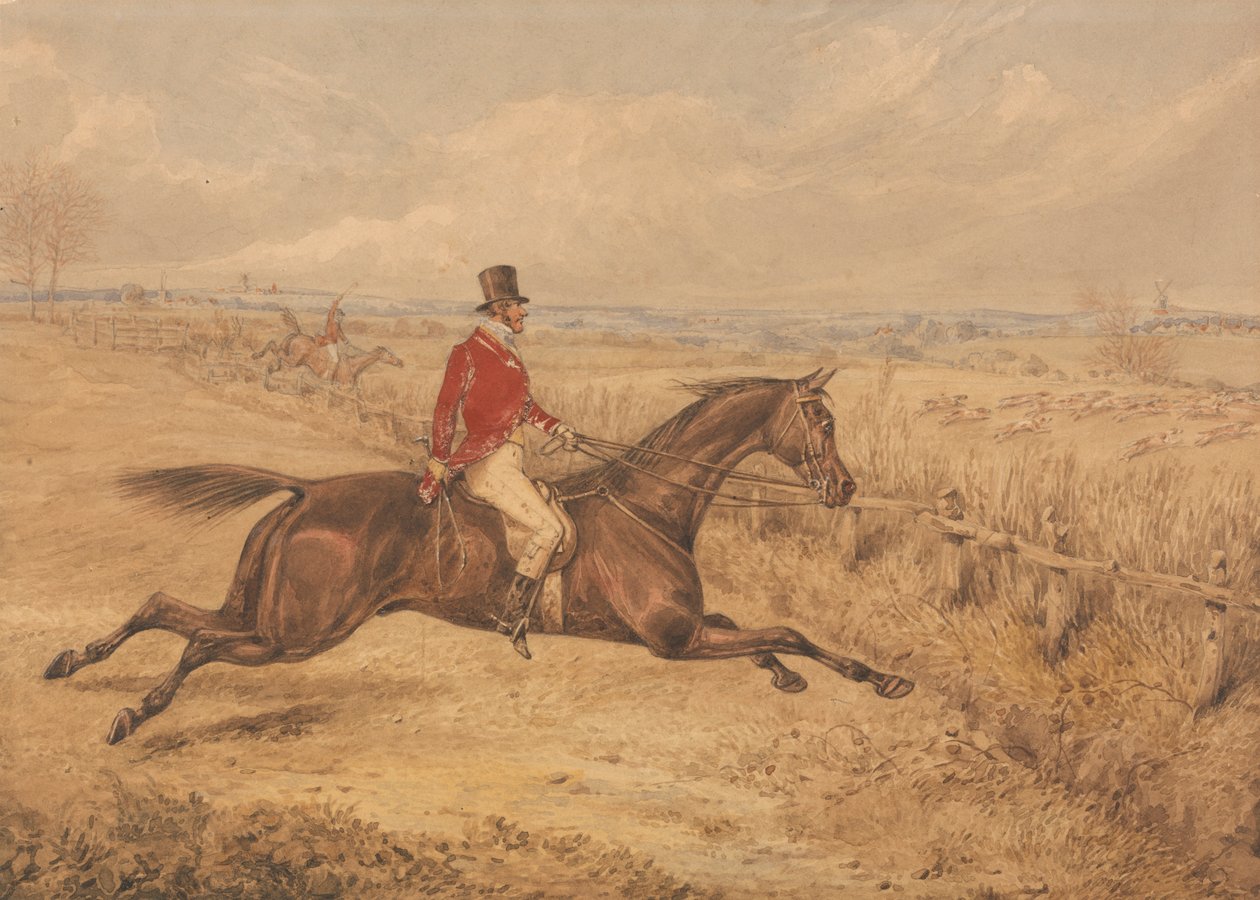 Franchir une clôture de bœuf - Henry Thomas Alken