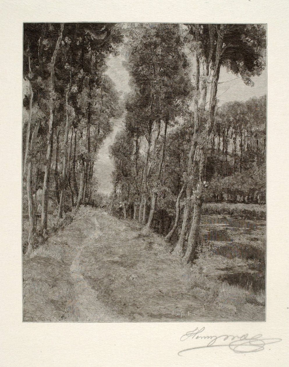 Un chemin vers Longpre (Paysage français) - Henry Wolf