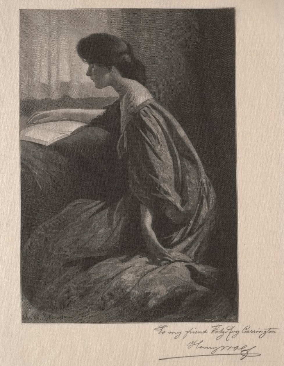 Fille lisant à la fenêtre - Henry Wolf