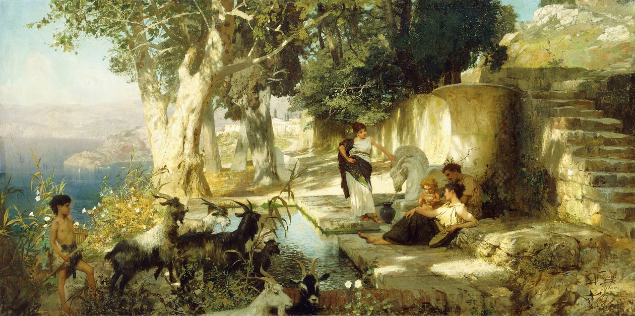Après-midi ensoleillée au puits - Henryk Siemieradzki