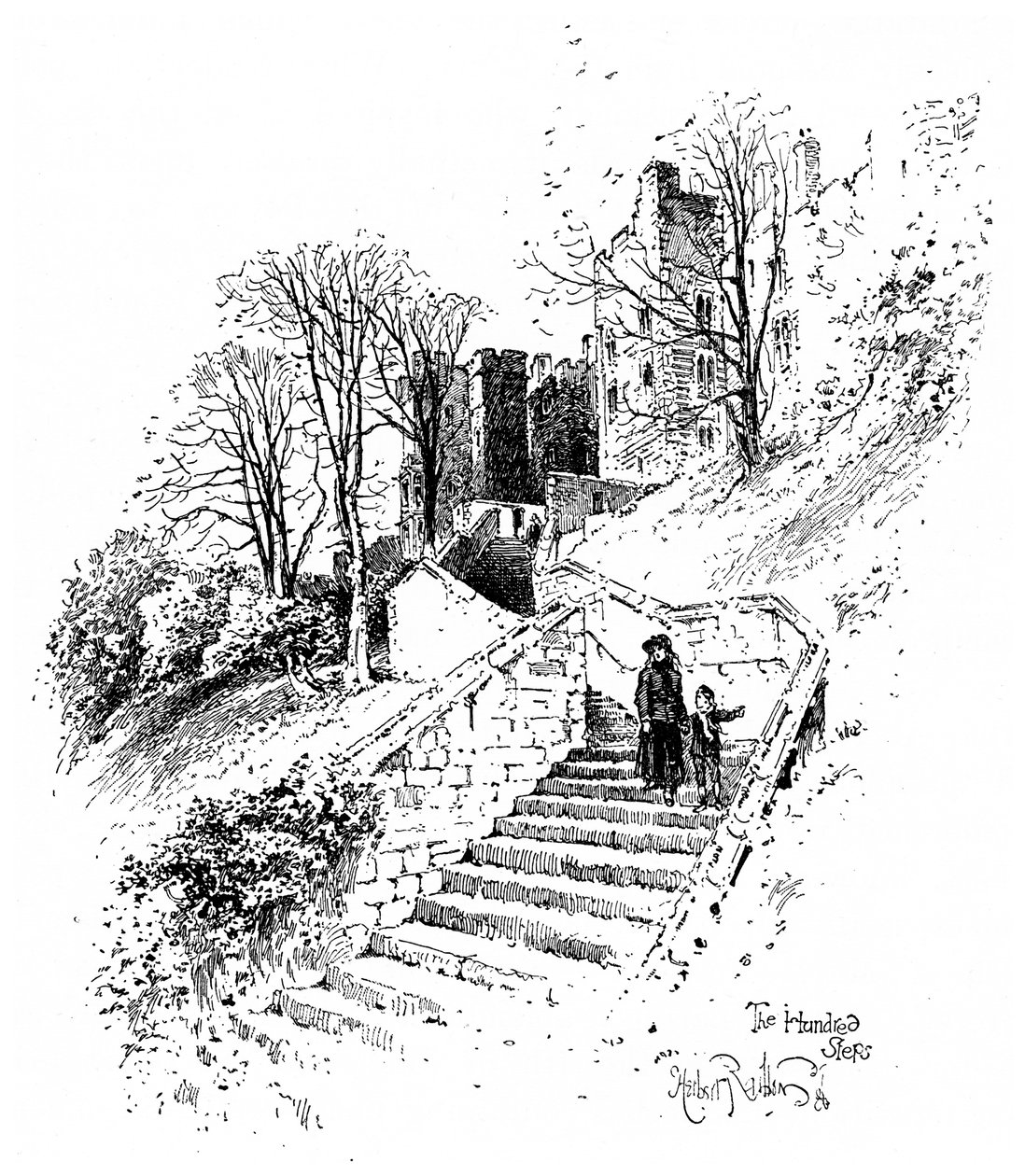Les Cent Marches, Château de Windsor, vers 1888 - Herbert Arthur