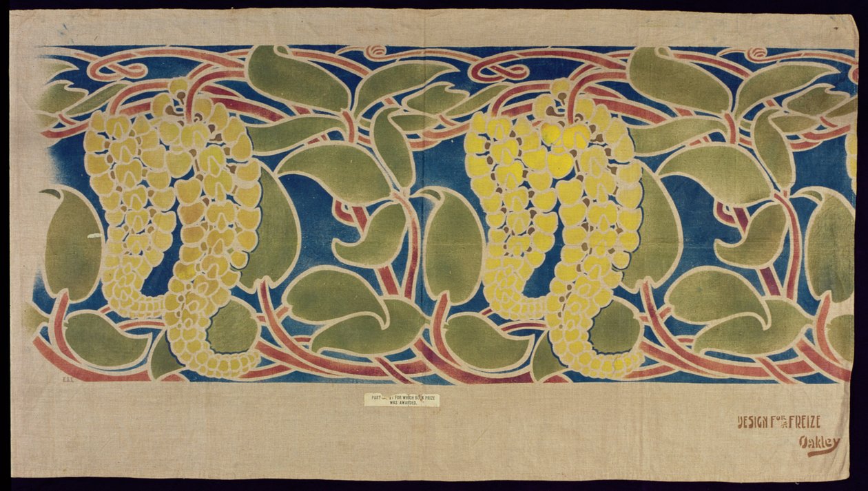 Échantillon de textile pochoir, c.1896 - Herbert C. Oakley