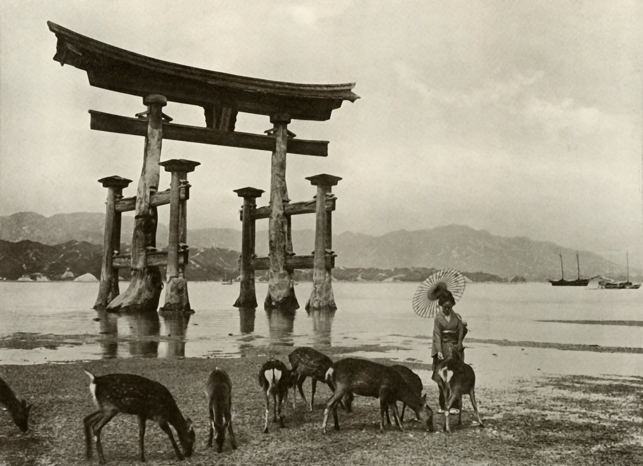 Le vieux Torii à Miyajima, 1910 - Herbert Ponting