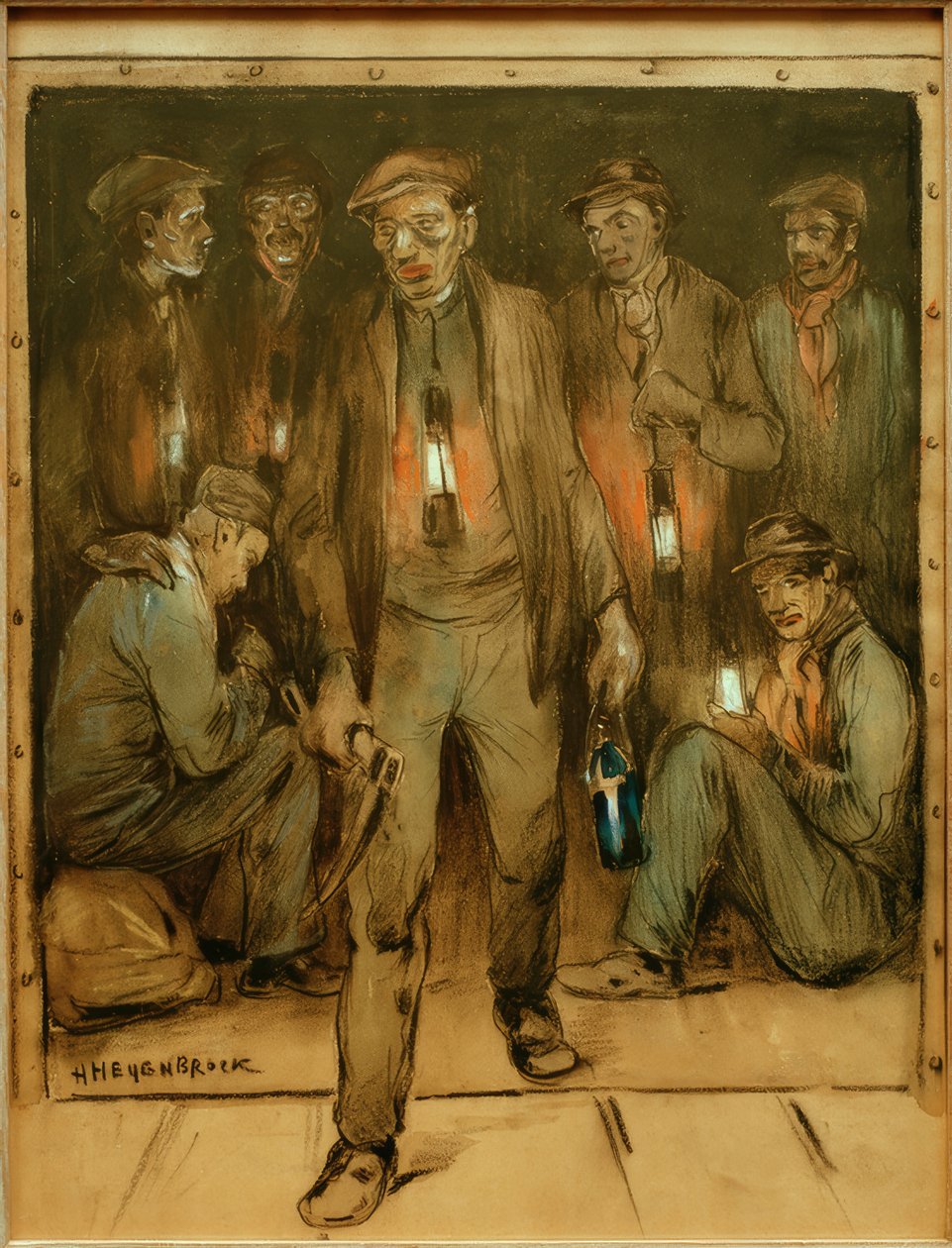Mineurs entrant dans la mine - Herman Heijenbrock