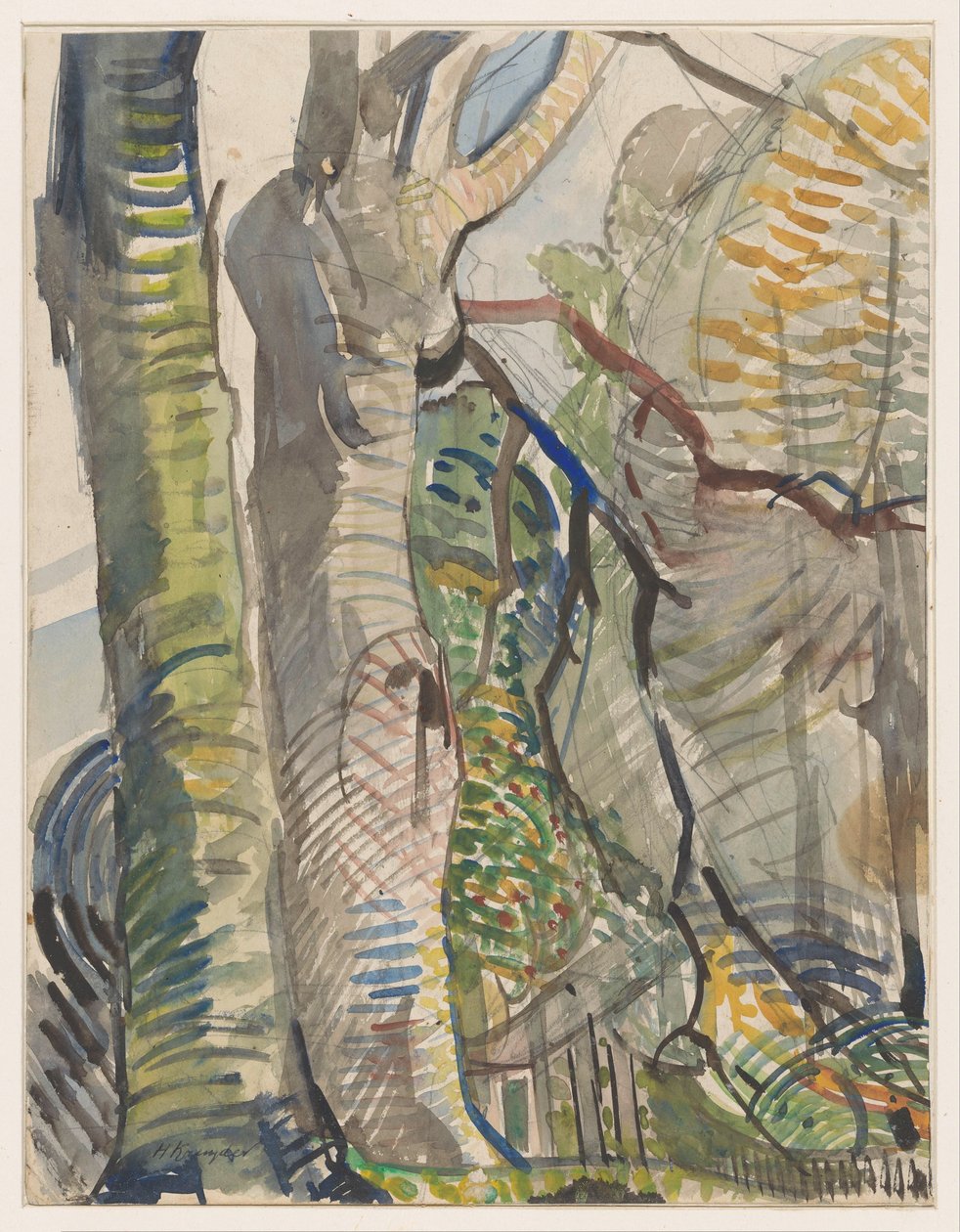 Paysage forestier - Herman Kruyder (signed by artist)