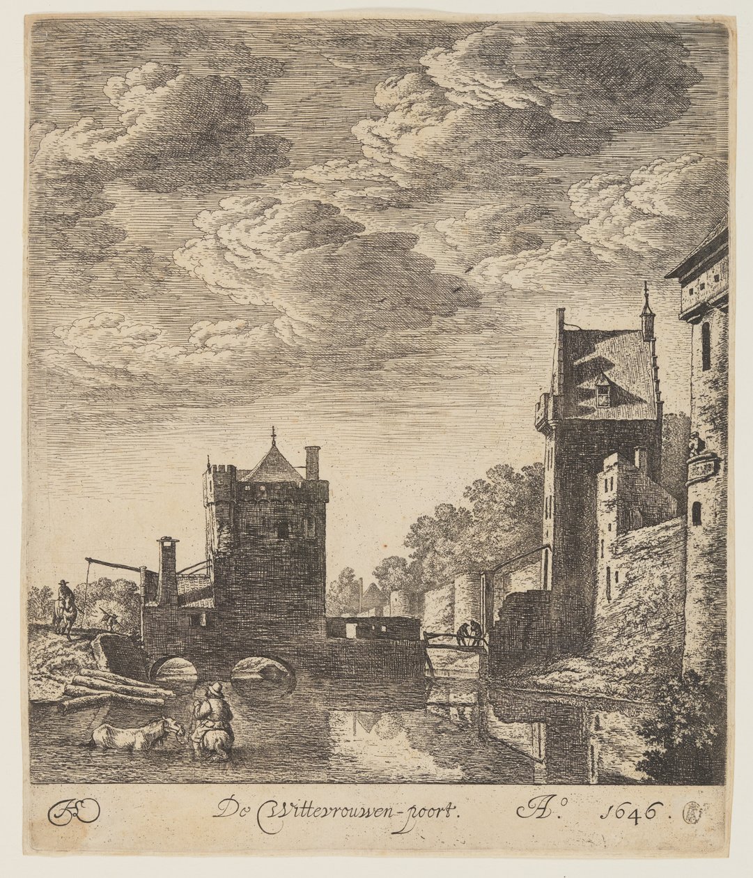 La porte Wittevrouwen à Utrecht - Herman Saftleven