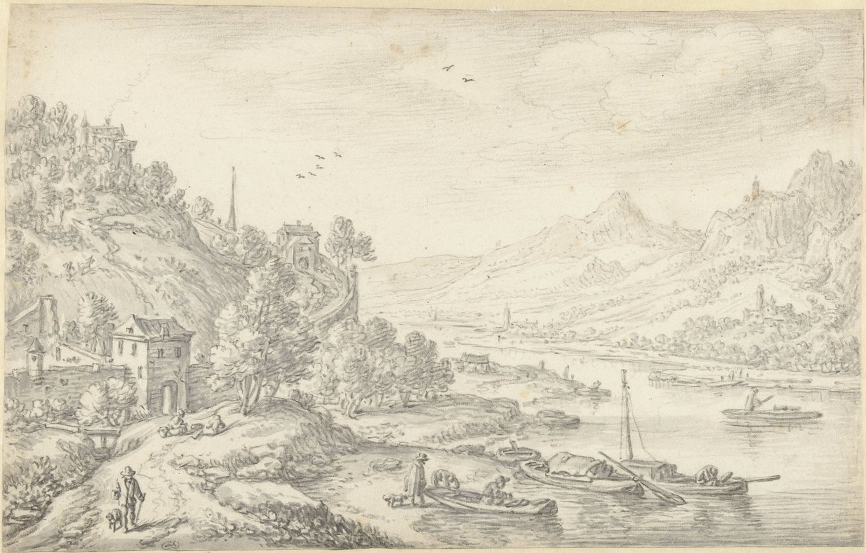 Vue fantaisiste du Rhin - Herman Saftleven