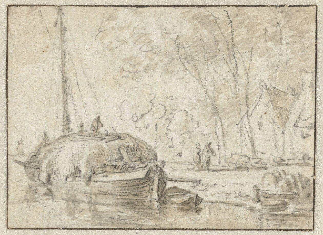 Bateau de foin au bord d
