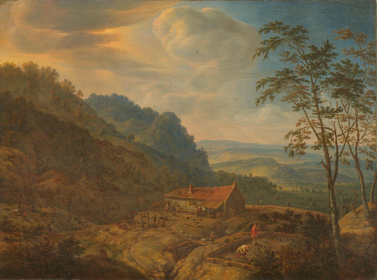 Paysage montagneux avec ferme - Herman Saftleven