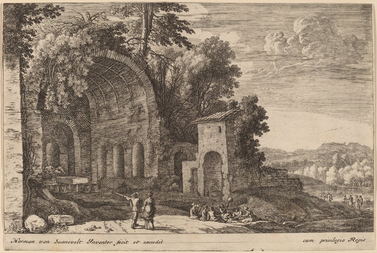 La grotte de la nymphe Égérie - Herman van Swanevelt