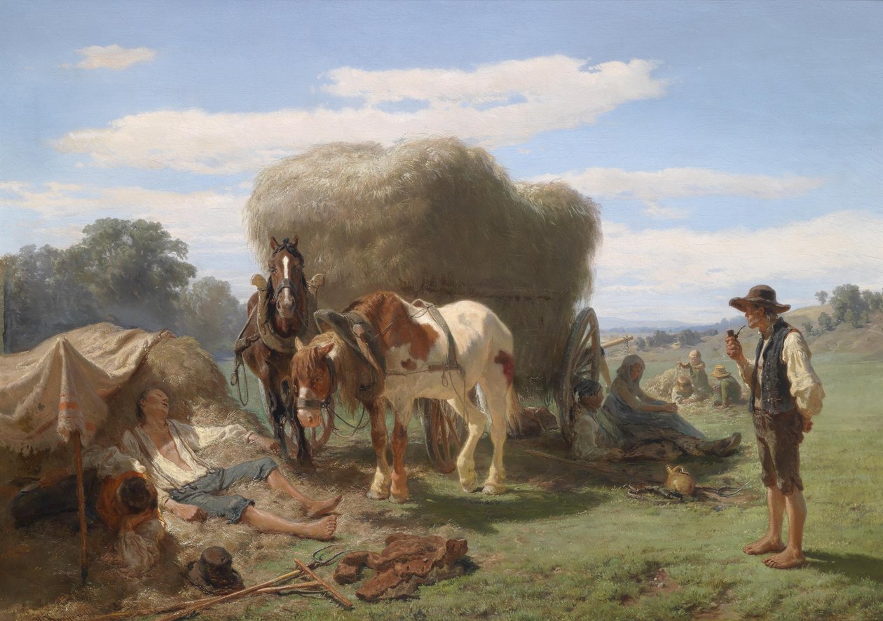 Pause pendant la récolte - Hermann Kauffmann the Elder
