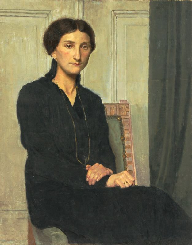 Jeune dame en robe noire - Hermann Lange