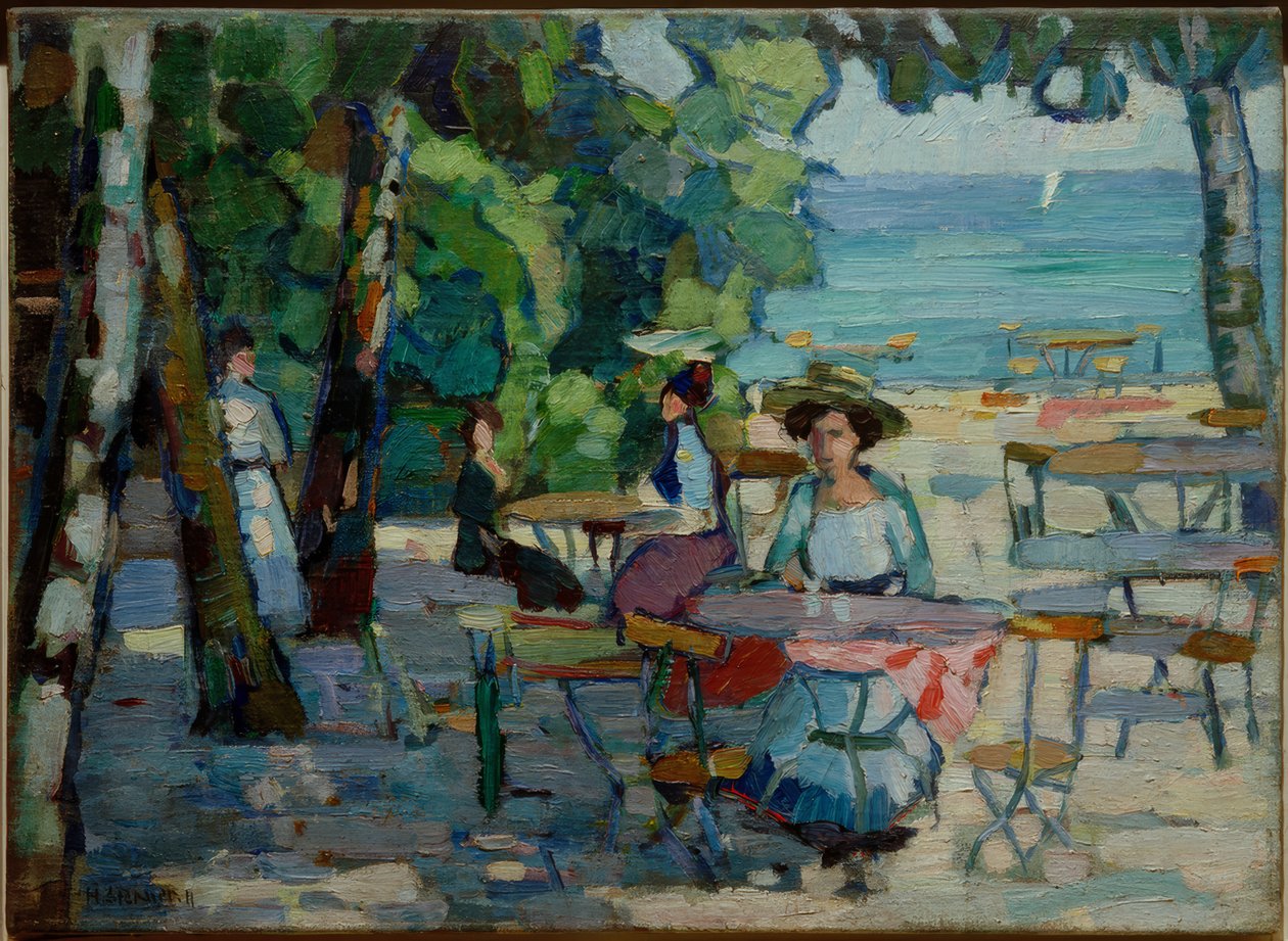 Jardin de café au lac Ammersee - Hermann Stenner