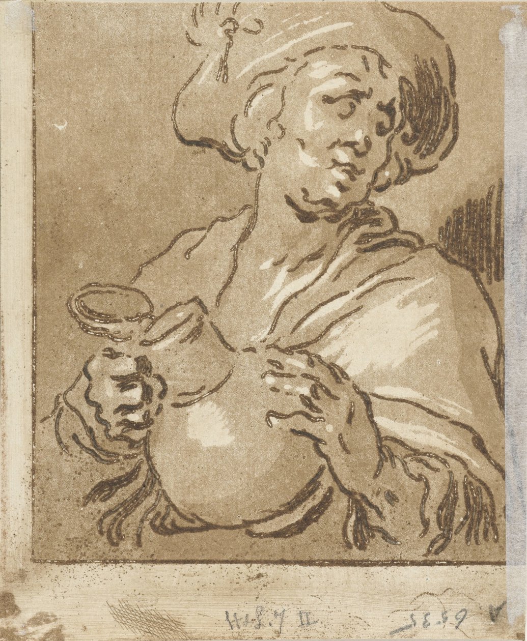 Homme avec une cruche Le buveur - Hermanus Fock