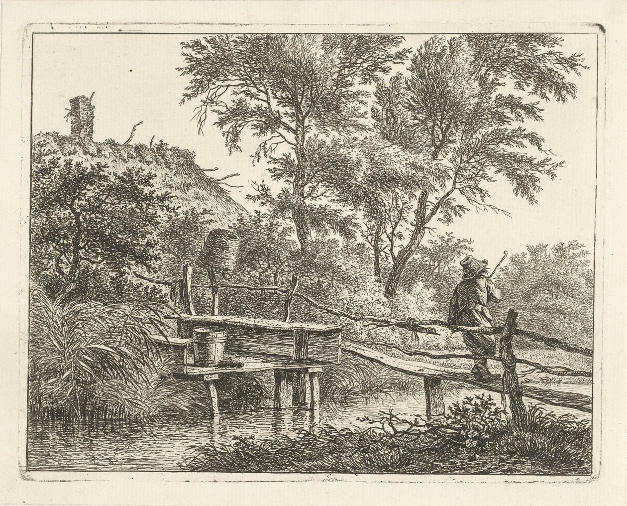 Homme sur un pont - Hermanus Fock