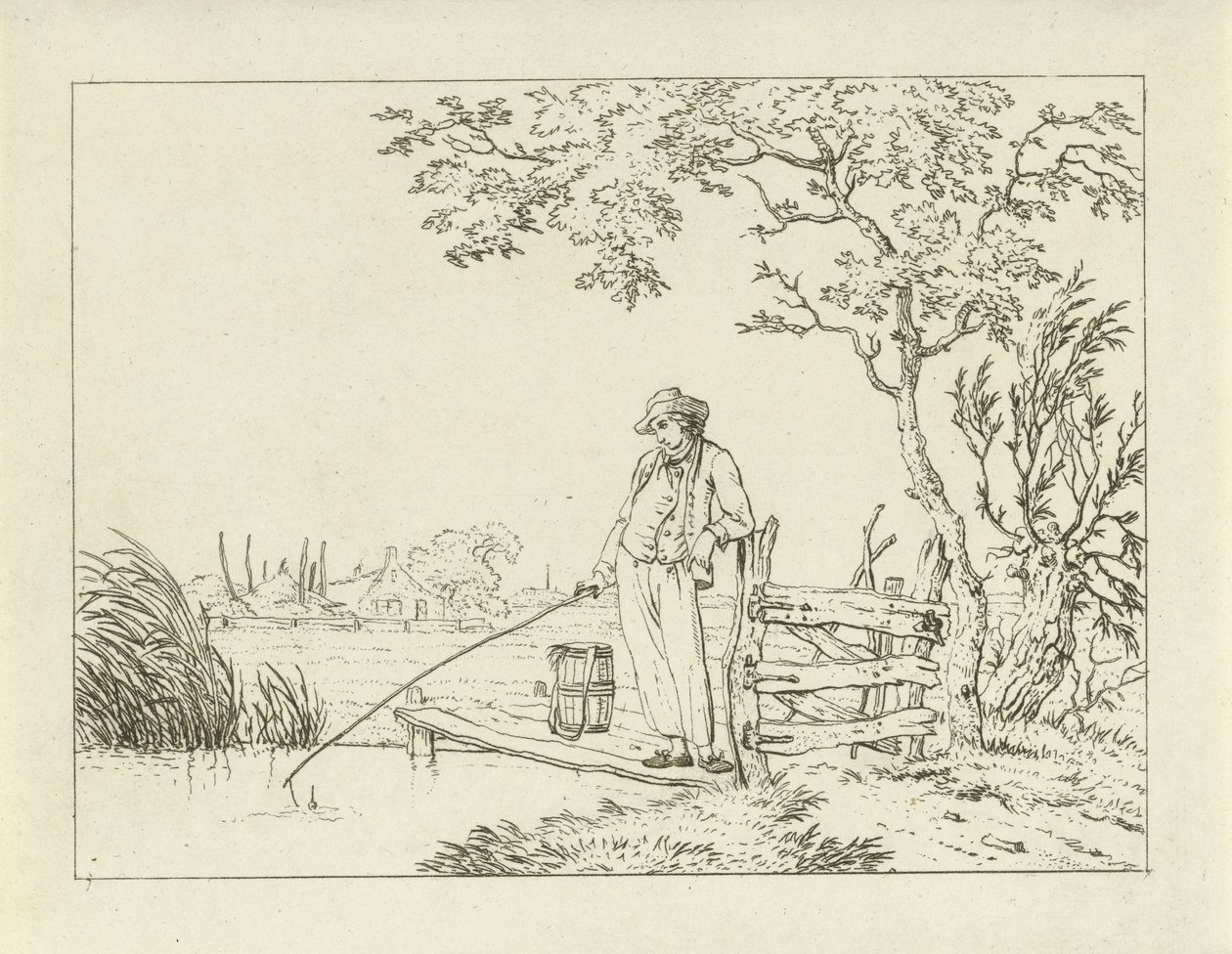 Pêcheur sur un ponton - Hermanus Fock