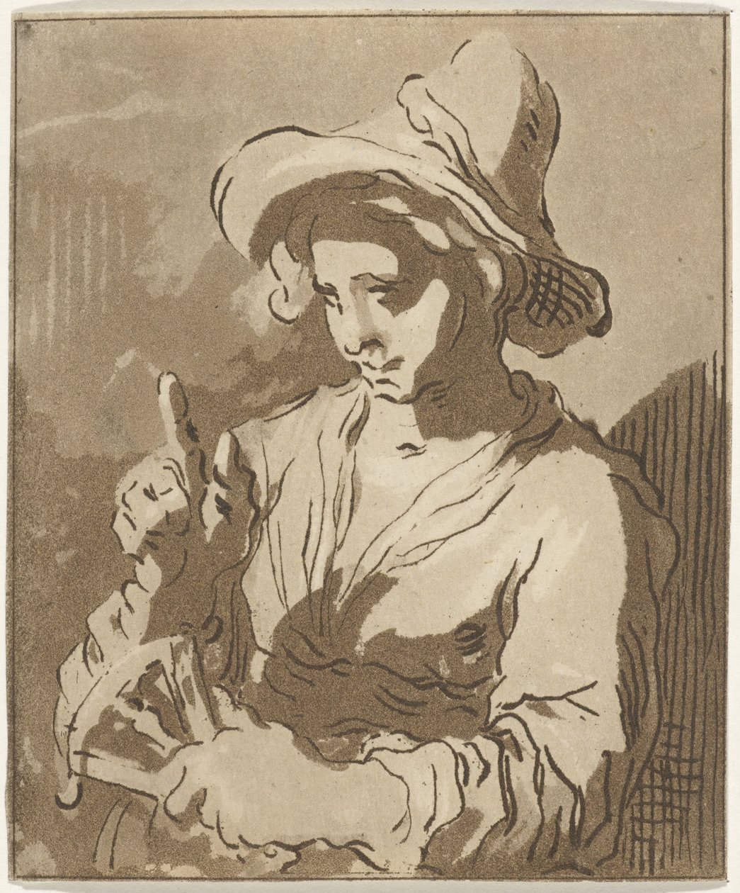 Femme avec un éventail - Hermanus Fock