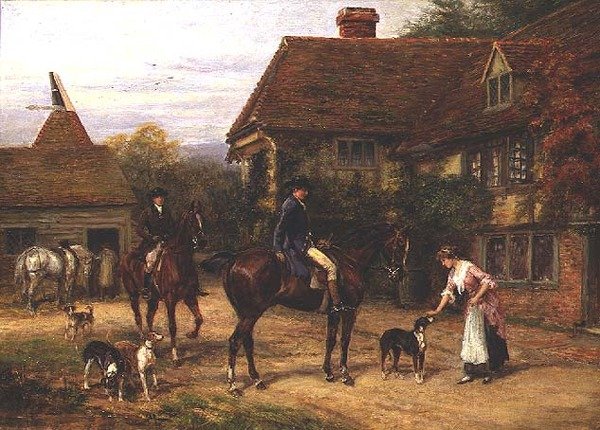 Une visite matinale - Heywood Hardy
