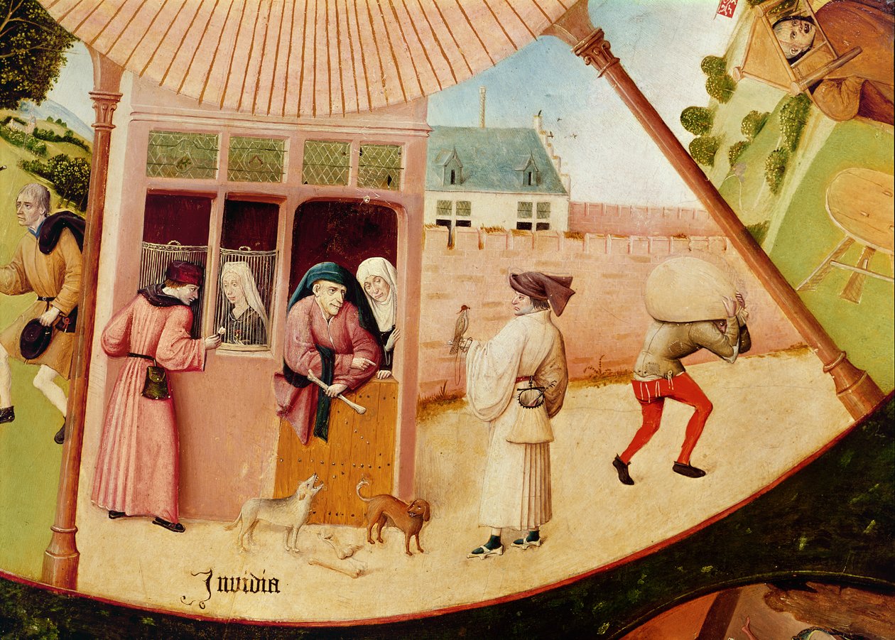 Envie, détail de la Table des Sept Péchés Capitaux et des Quatre Dernières Choses, vers 1480 - Hieronymus Bosch